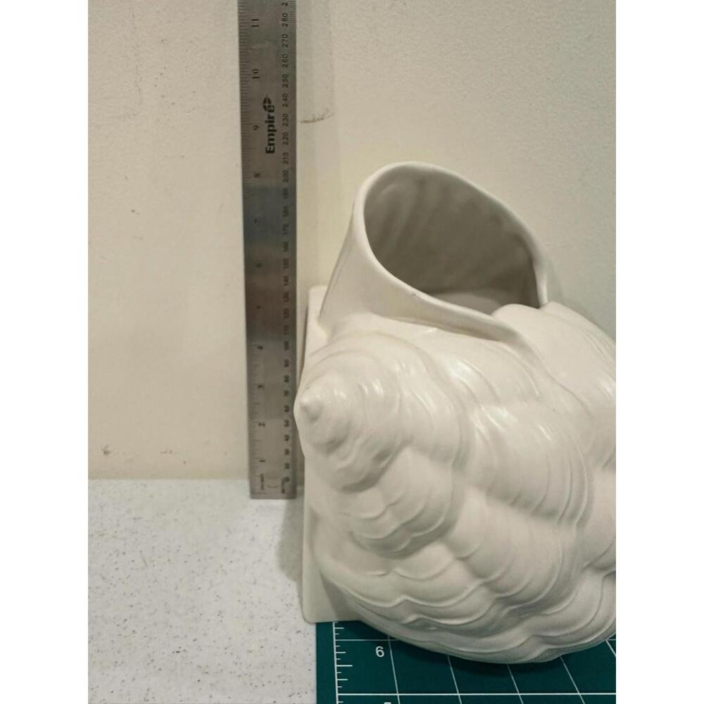 Vintage  Conch Sea Shell Tissue Box Cover Ceramic Pottery - Picture 7 of 11